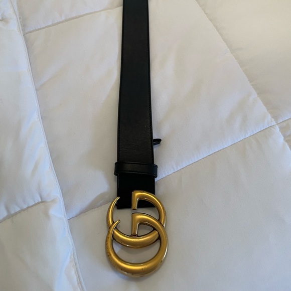 Men’s Gucci authentic wide leather black belt with double G buckle size 90 - Picture 7 of 9